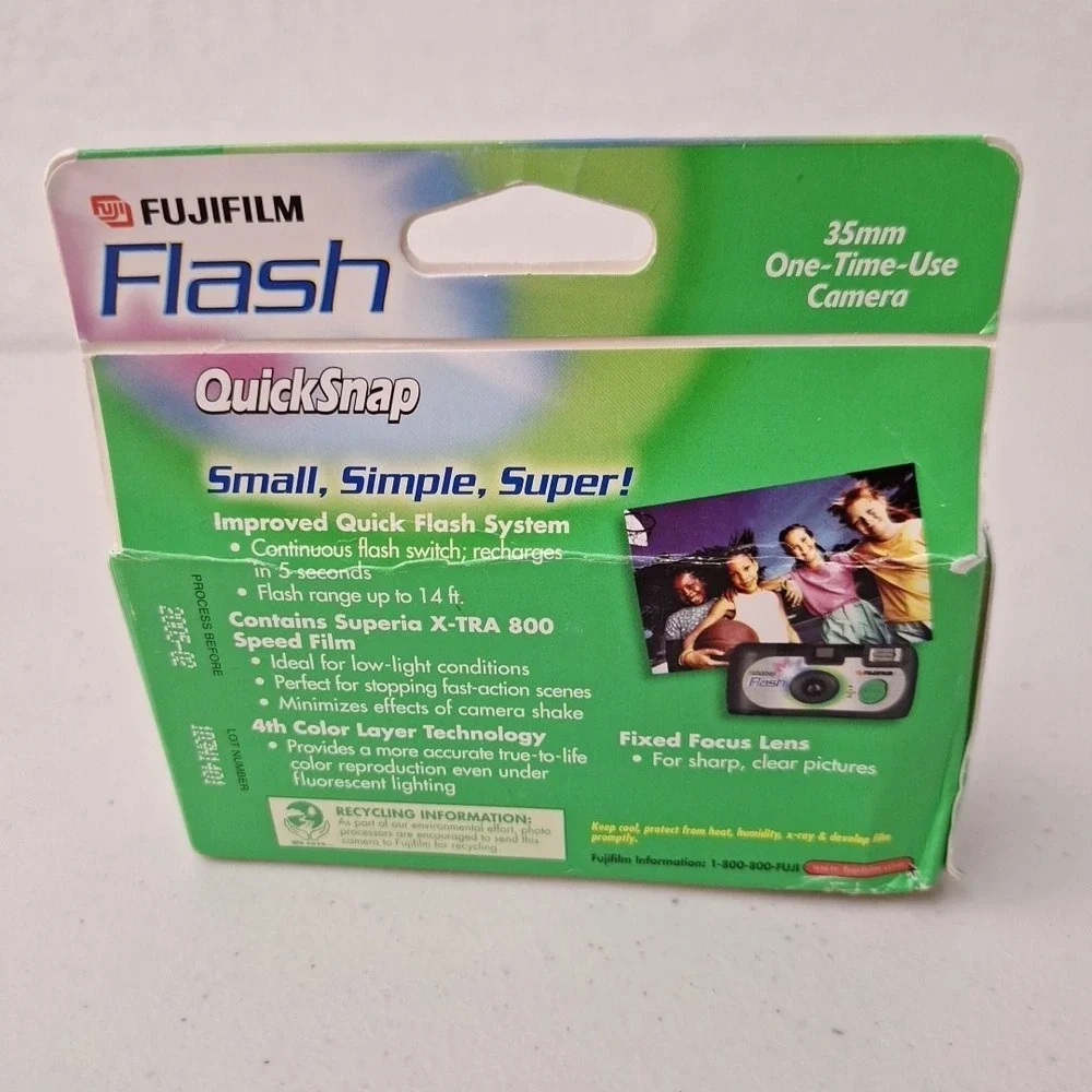 Fujifilm QuickSnap Flash X-tra 35mm Single Use Film Camera 27 Exposures SEALED